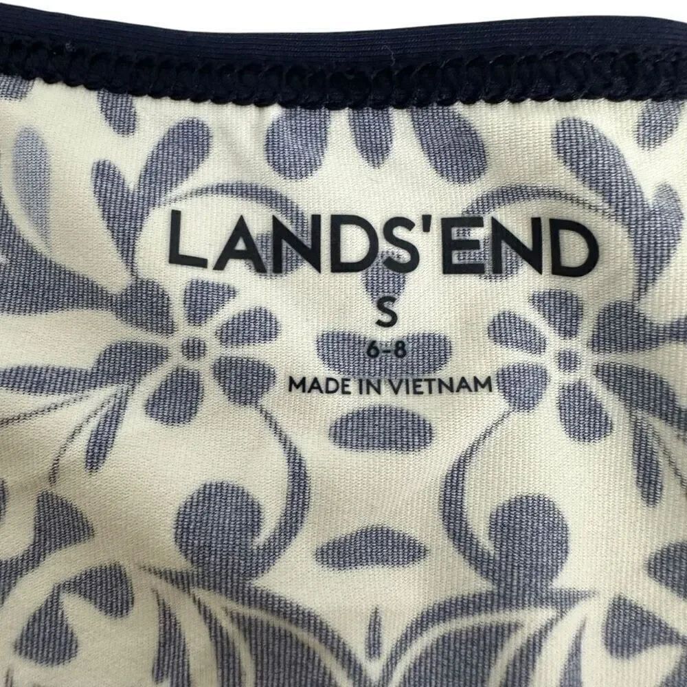 Lands' End Long Sleeve Swim Rash Guard Deep Sea Mixed Medallion size Small - Picture 4 of 7